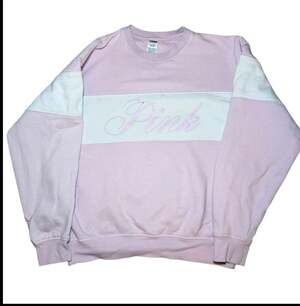 Victoria’s Secret PINK Sweatshirt XS Pink White Colorblock Logo